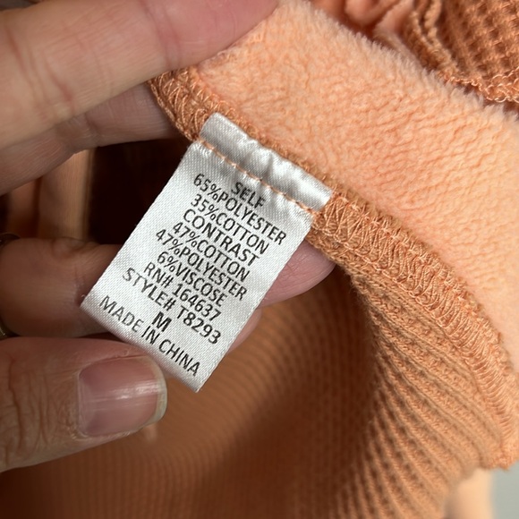 Oversized mixed material waffle button down shacket top size Medium - Picture 7 of 11